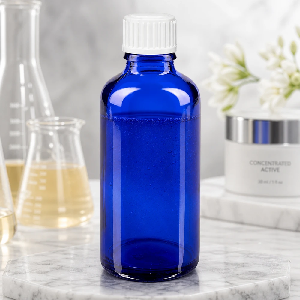 50ml Apothekerglasflasche kobaltblau für ätherische Öle Tinkturen und Kosmetikprodukte