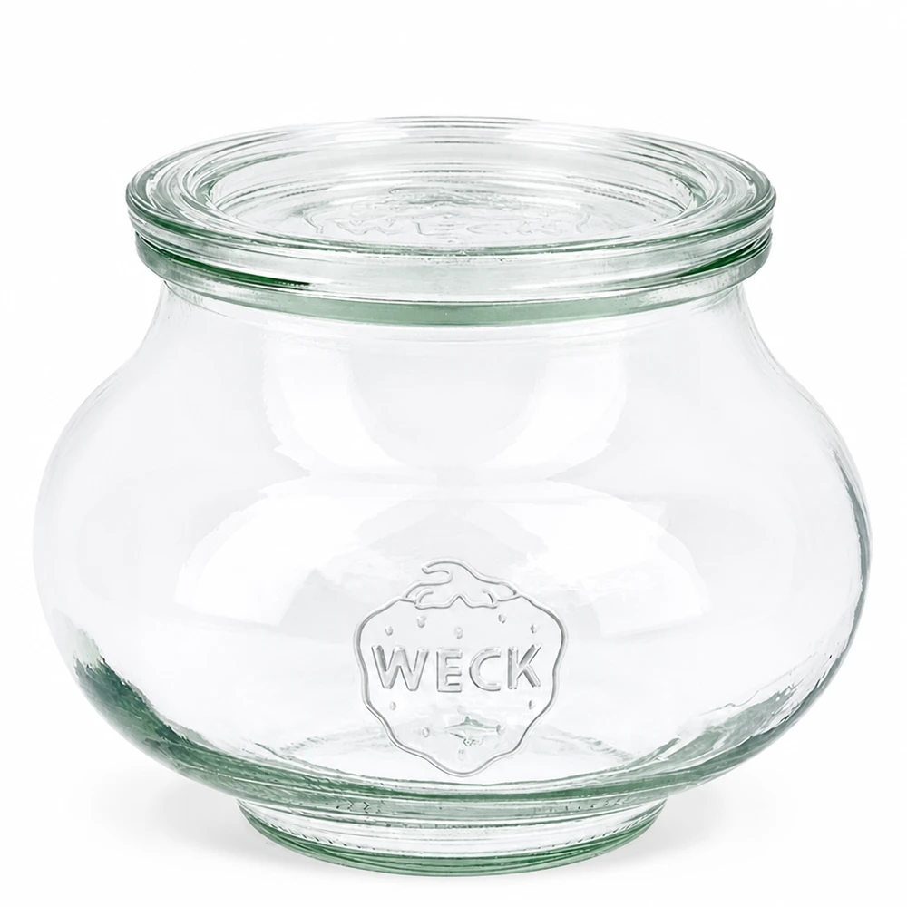 WECK Schmuckglas 560ml mit Glasdeckel RR80 Einmachglas Vorratsglas transparent rund