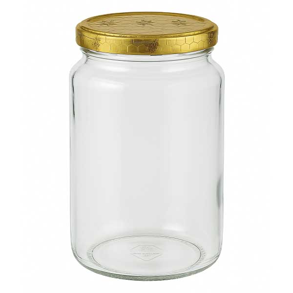 795ml kulatá sklenice + víčko BasicSeal honeycomb UNiTWIST.
