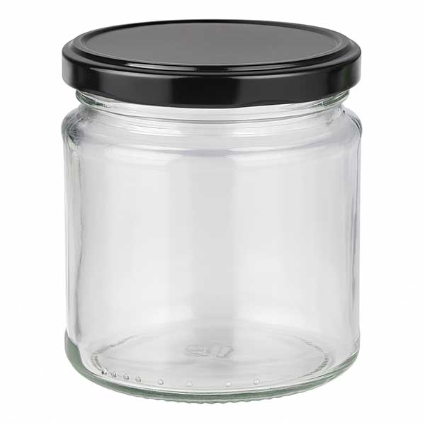 212ml kulatá sklenice s víčkem BasicSeal černá UNiTWIST