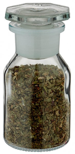 N&#225;pad na sklenici na ko&#345;en&#237;: 50 ml l&#225;hev se strm&#253;m hrdlem z &#269;ir&#233;ho skla se &#353;irok&#253;m hrdlem