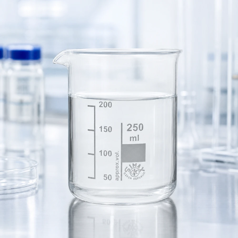 Kádinka 250ml z borosilikátového skla, nízký tvar Graduiertes Becherglas 250ml aus splitterfreiem Borosilikatglas ideal für Messungen und Mischungen