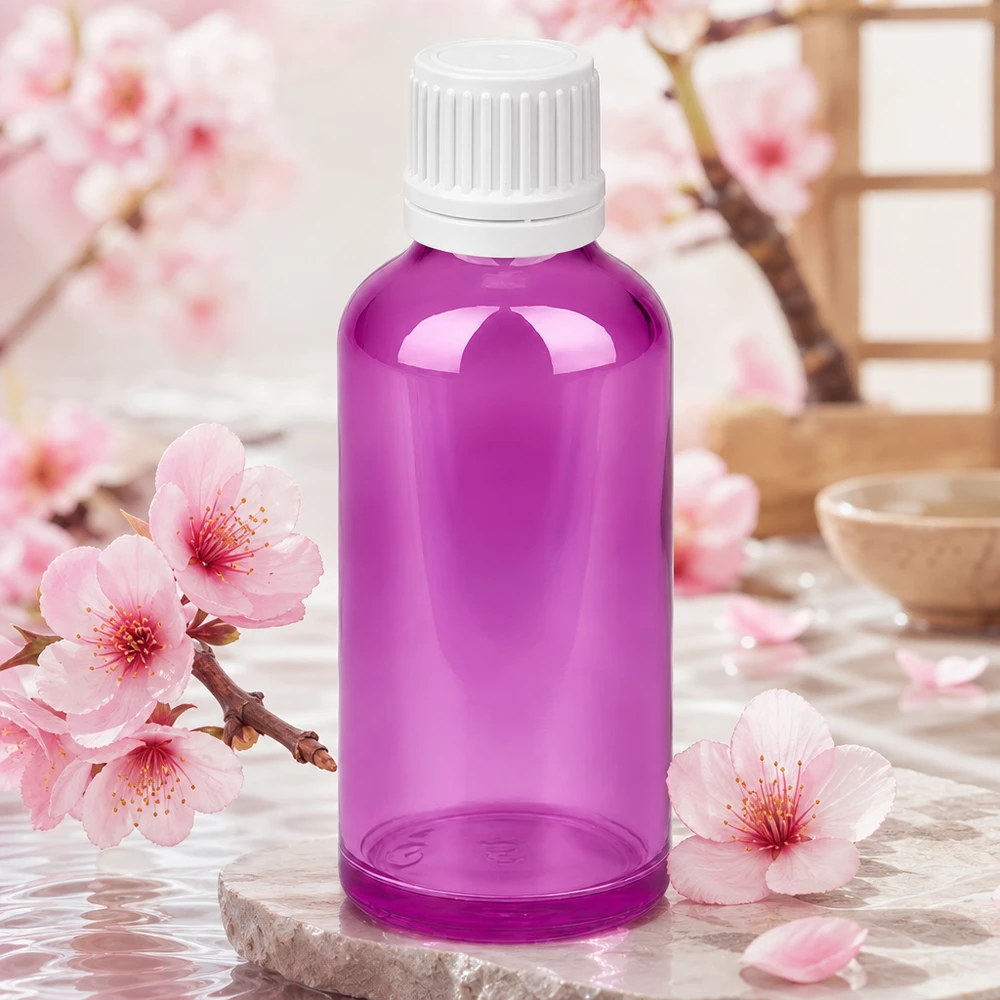 Kleine 50ml Violettflasche mit kindersicherem Verschluss ideal für Reise und unterwegs
