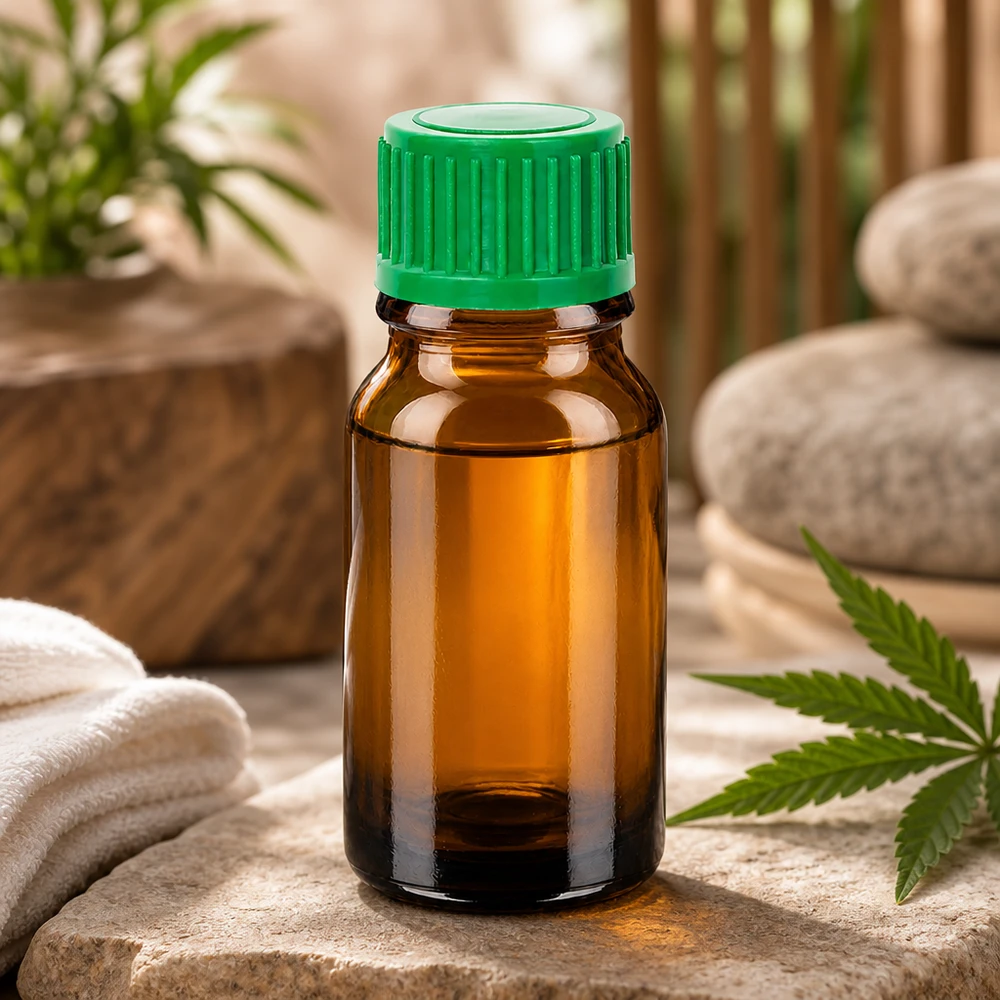 10ml lahvička s kapátkem 0,8 mm zelená standardní uzávěr BrownLine UT18/10 STD BrownLine Tropfflasche 10ml braun grün 0.8mm für CBD Öl Cannabis Extrakte und Tinkturen