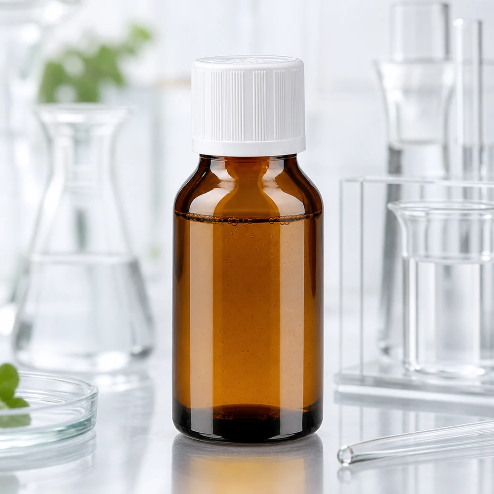 Lékárenská lahvička hnědá 15ml šroubovací uzávěr bílý Standard odolný vůči dětem. 15ml Apothekenflasche braun mit manipulationssicherem weißem Verschluss für Laboranwendungen