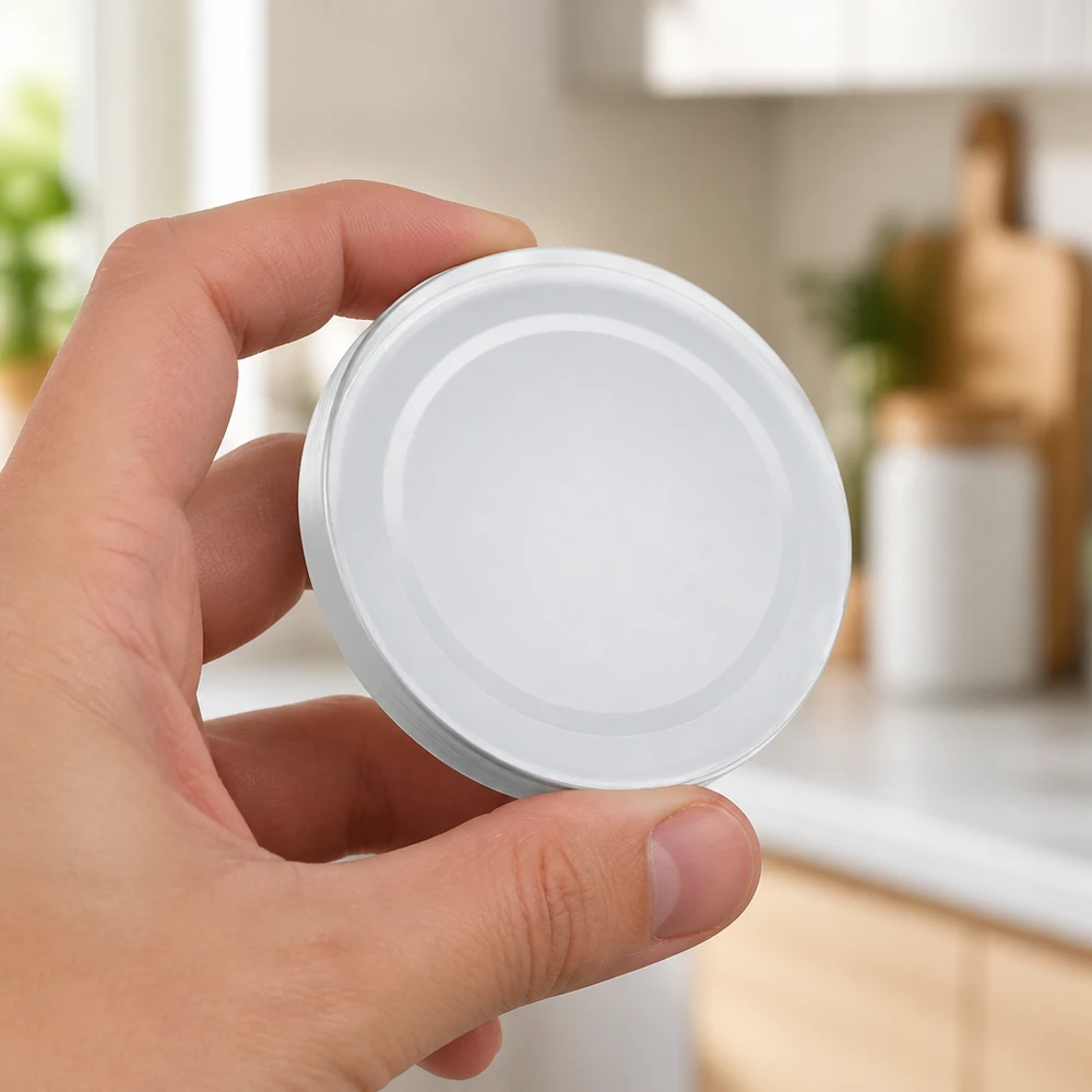 66 mm víčko BasicSeal, bílé, TO66deep, UNiTWIST, držené v ruce, kuchyňské prostředí