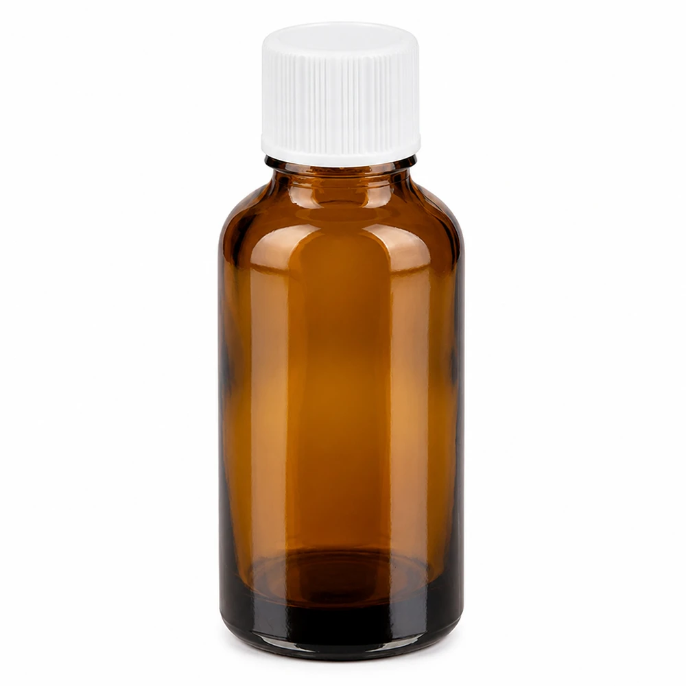 30ml láhev 11mm šroubovací uzávěr bílá Standard BrownLine UT18/30 Professionelle 30ml Medizinflasche aus UV-Schutzglas für Tropfen und Extrakte