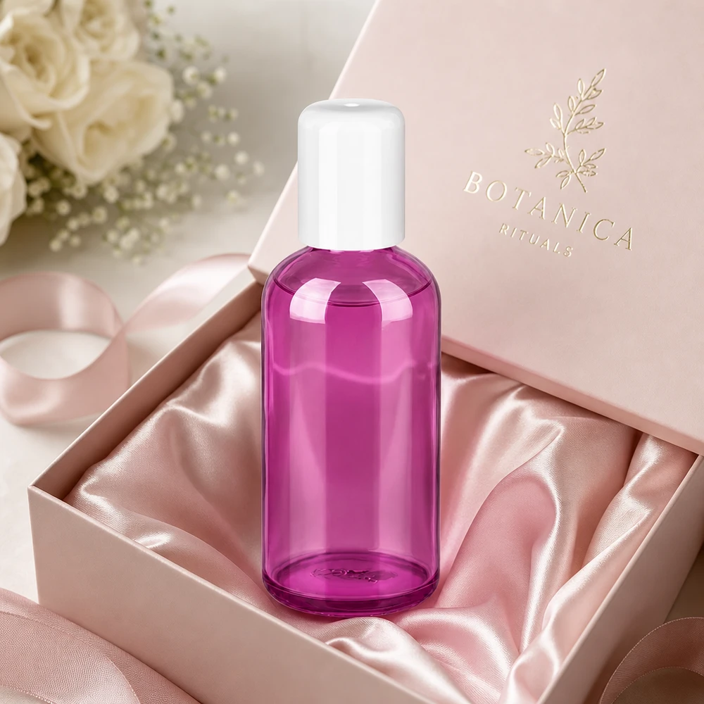 100ml lahvička s globulí bílá standardní PurpleLine UT18/100 Funktionale 100ml Roll-On Flasche mit hygienischem weißem Verschluss für unterwegs und Reisen