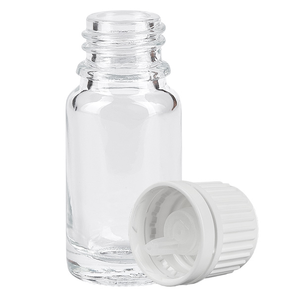 10ml lahvička s kapátkem 0,7mm bílá s tamper-evidentním uzávěrem ClearLine UT18/10 10ml lahvička s kapátkem 0,7mm bílá s tamper-evidentním uzávěrem ClearLine UT18/10