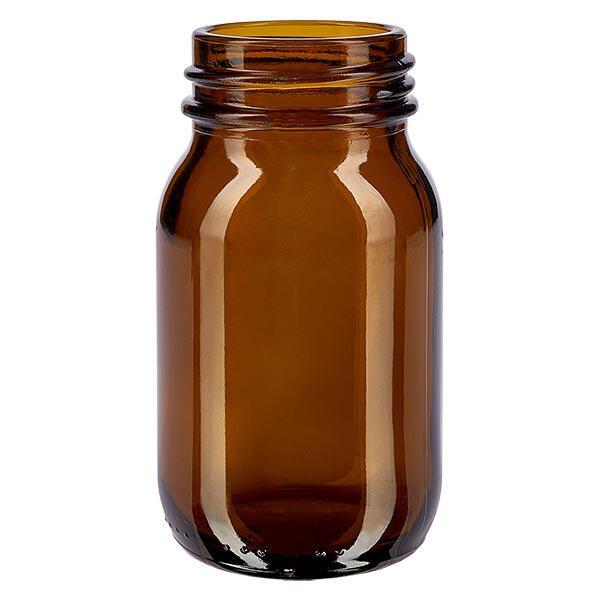 100ml l&#225;hev se &#353;irok&#253;m hrdlem jantarov&#233; sklo se &#353;roubovac&#237;m uz&#225;v&#283;rem