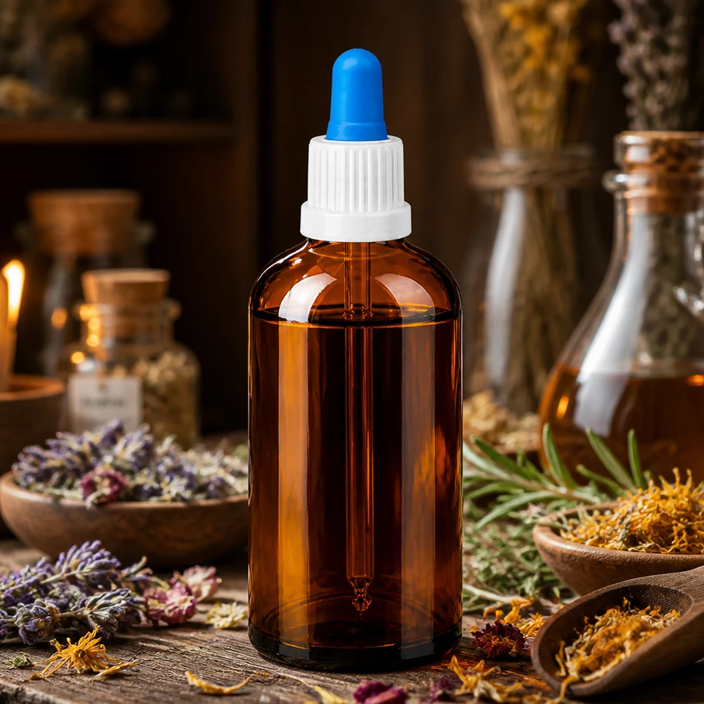 100ml pipetovací láhev bílá/modrý tamper evident uzávěr BrownLine UT18/100 100ml Tropferflasche aus Borosilikatglas mit ergonomischem Design für einfache Handhabung