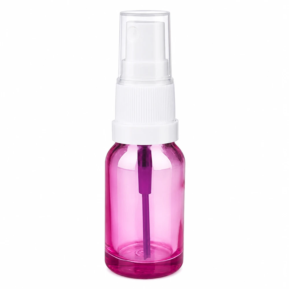 10ml lahvička s rozprašovačem bílá/průhledná Standard PurpleLine UT18/10 10ml Kunststoff-Sprayflasche in Violett-transparent mit weißem Sprühmechanismus STD UT18