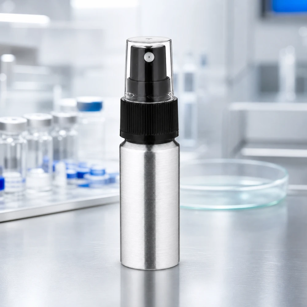 20ml leštěná hliníková láhev s rozprašovačem Wiederverwendbare 20ml Metallsprühflasche mit abnehmbarem Zerstäuber für einfache Reinigung