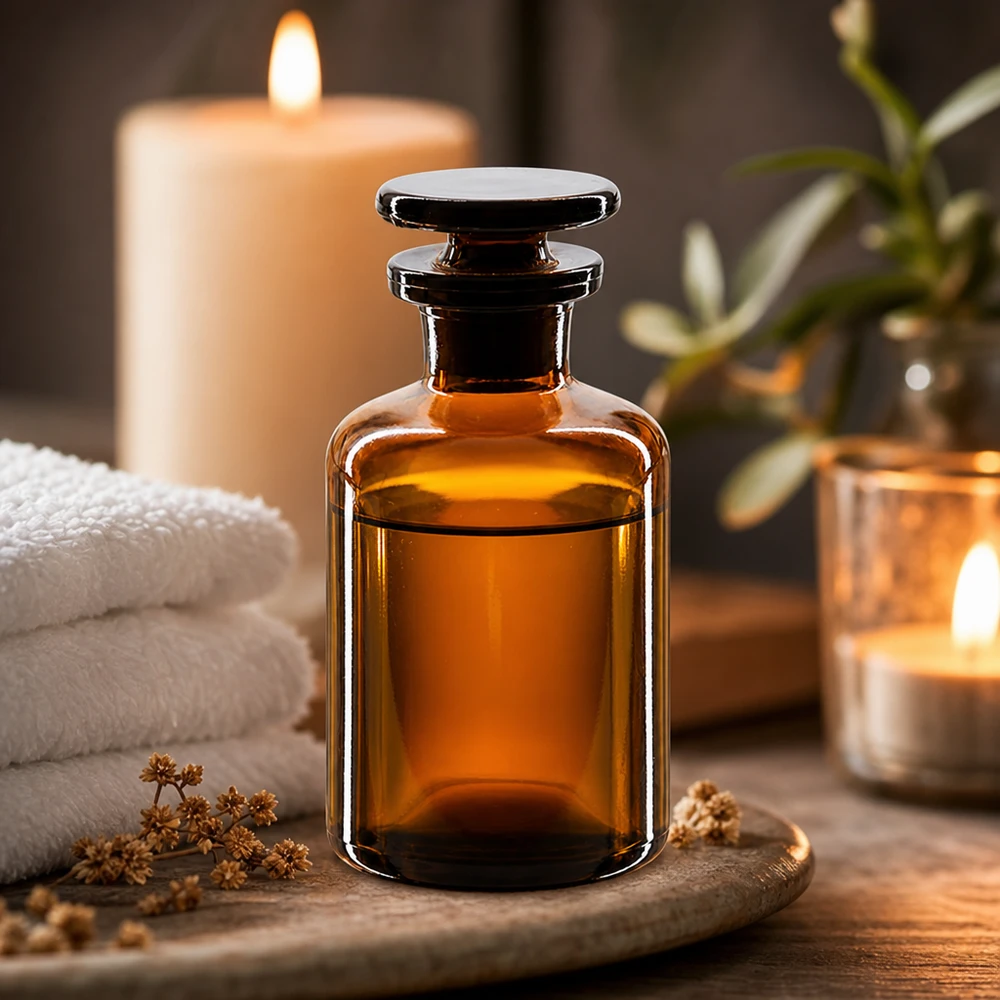 Kleine Braunglasflasche Rundschulter 50ml Glasstopfen für Homöopathie und Naturkosmetik