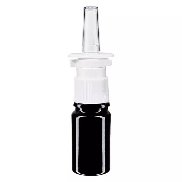 Lékárenská lahvička fialová 5ml nosní rozprašovač bílá standardní Lékárenská lahvička fialová 5ml nosní rozprašovač bílá standardní
