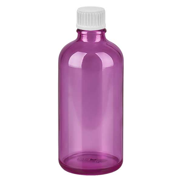 100ml (globulov&#225;) lahvi&#269;ka s 3mm nal&#233;vac&#237;m krou&#382;kem b&#237;l&#225; Standard PurpleLine. UT18/100