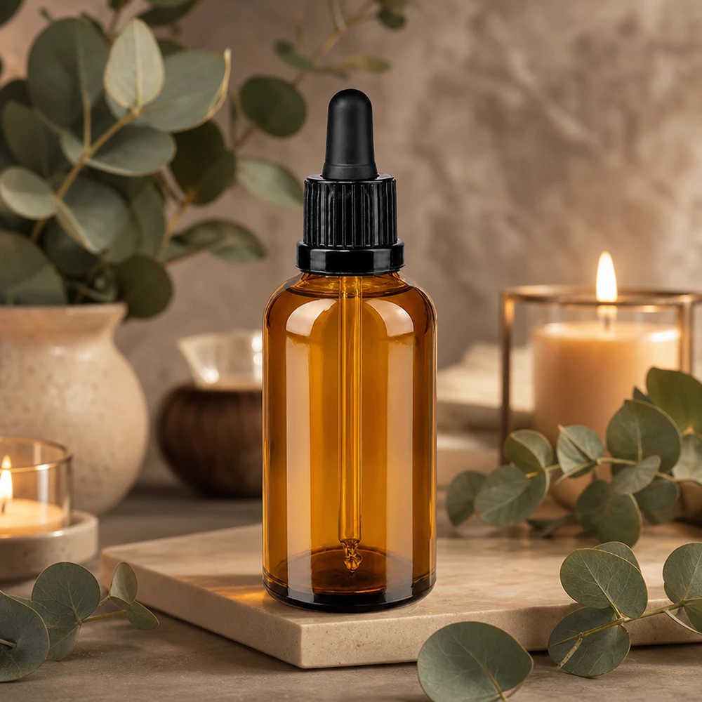 Kompakte 50ml Glasflasche mit Tropfer OV BrownLine UT18/50 für genaue Portionierung