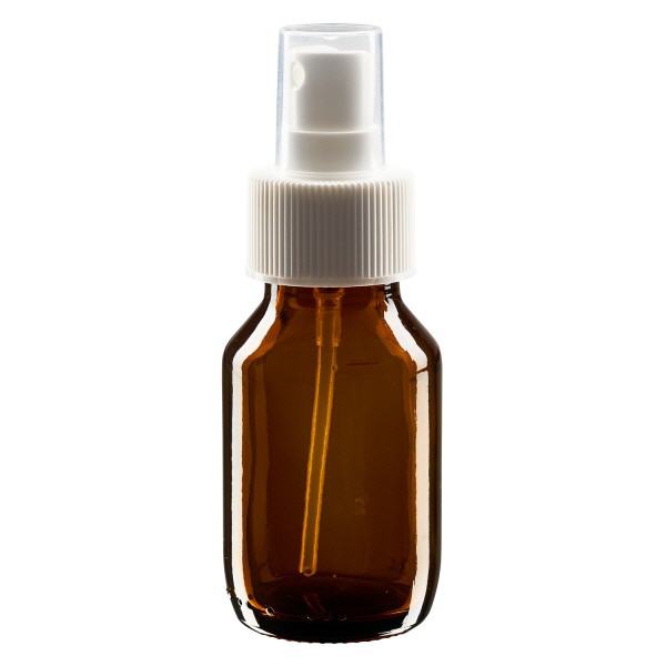 50ml lahvi&#269;ka na l&#233;ky hn&#283;d&#225;, s rozpra&#353;ova&#269;em s pumpi&#269;kou b&#237;l&#225; ApoGlas