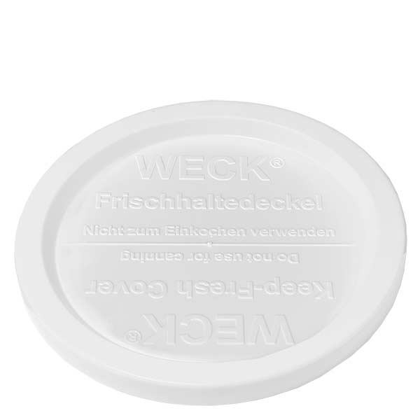 Zavařovací sklenice 370ml se skleněným víčkem WECK RR100 pro zachování čerstvosti. WECK Frischedeckel weiß für 370ml Sturzglas RR100 Ersatzdeckel mit Relief-Prägung und Dichtungsring