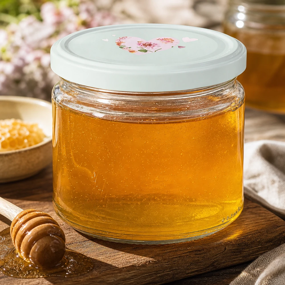 330ml kulatá sklenice + víčko BasicSeal srdíčková máta UNiTWIST