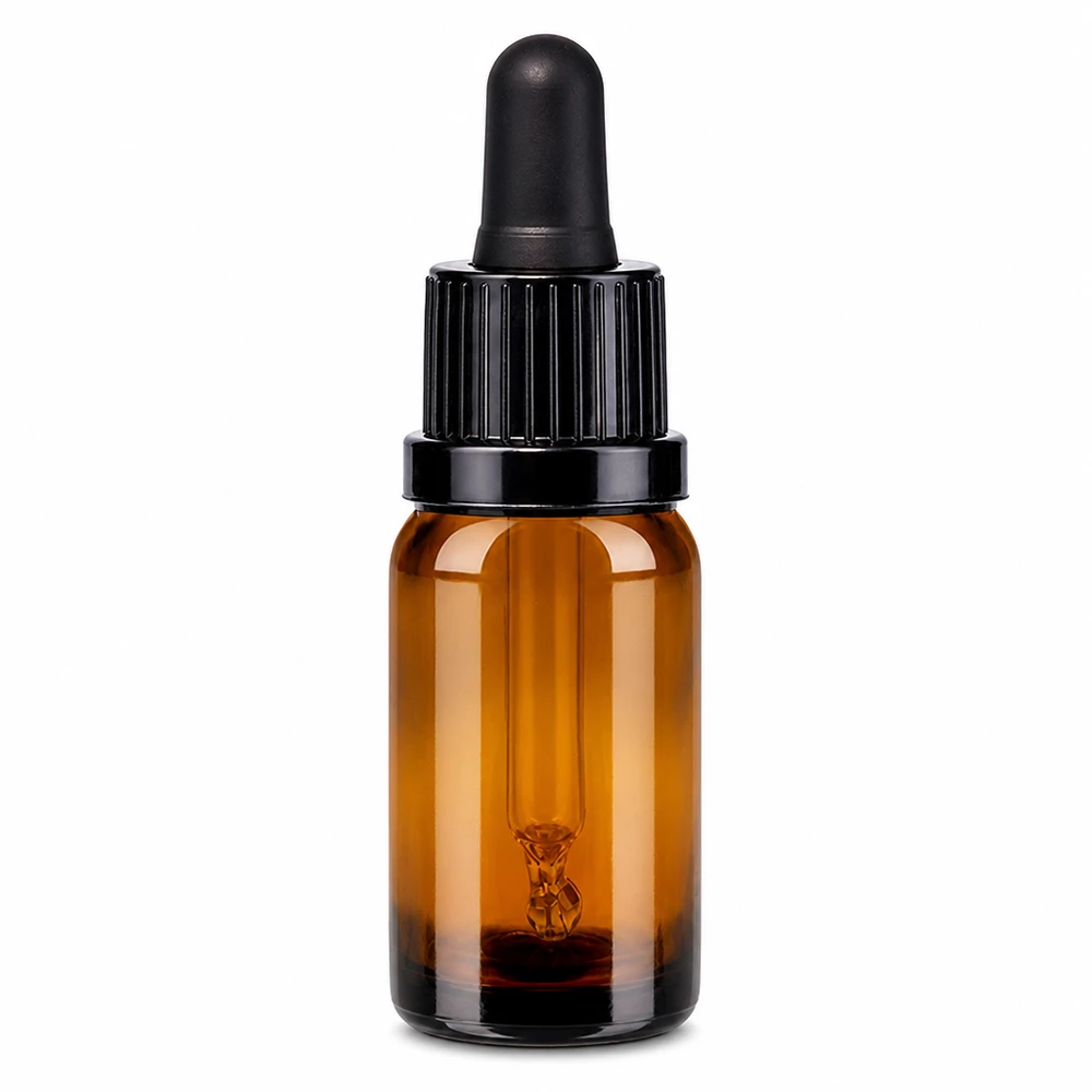 10ml pipetovací láhev černá s uzávěrem s ochranou proti manipulaci BrownLine UT18/10 UV-Schutz Pipettenflasche 10ml braun schwarz für sichere Aufbewahrung von Essenzen