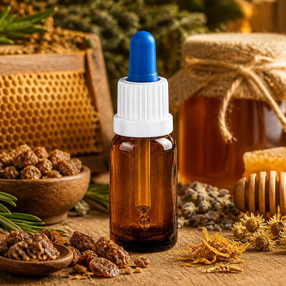10ml pipetovací láhev bílá/modrý tamper evidentní uzávěr BrownLine UT18/10 10ml Präzisions-Tropfflasche aus Braunglas mit hygienischem weißen Verschluss für Pharmazie