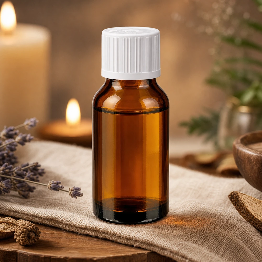 Kompakte 30ml Apothekerflasche Braunglas lichtgeschützt mit weißem Standardverschluss und Kindersicherung