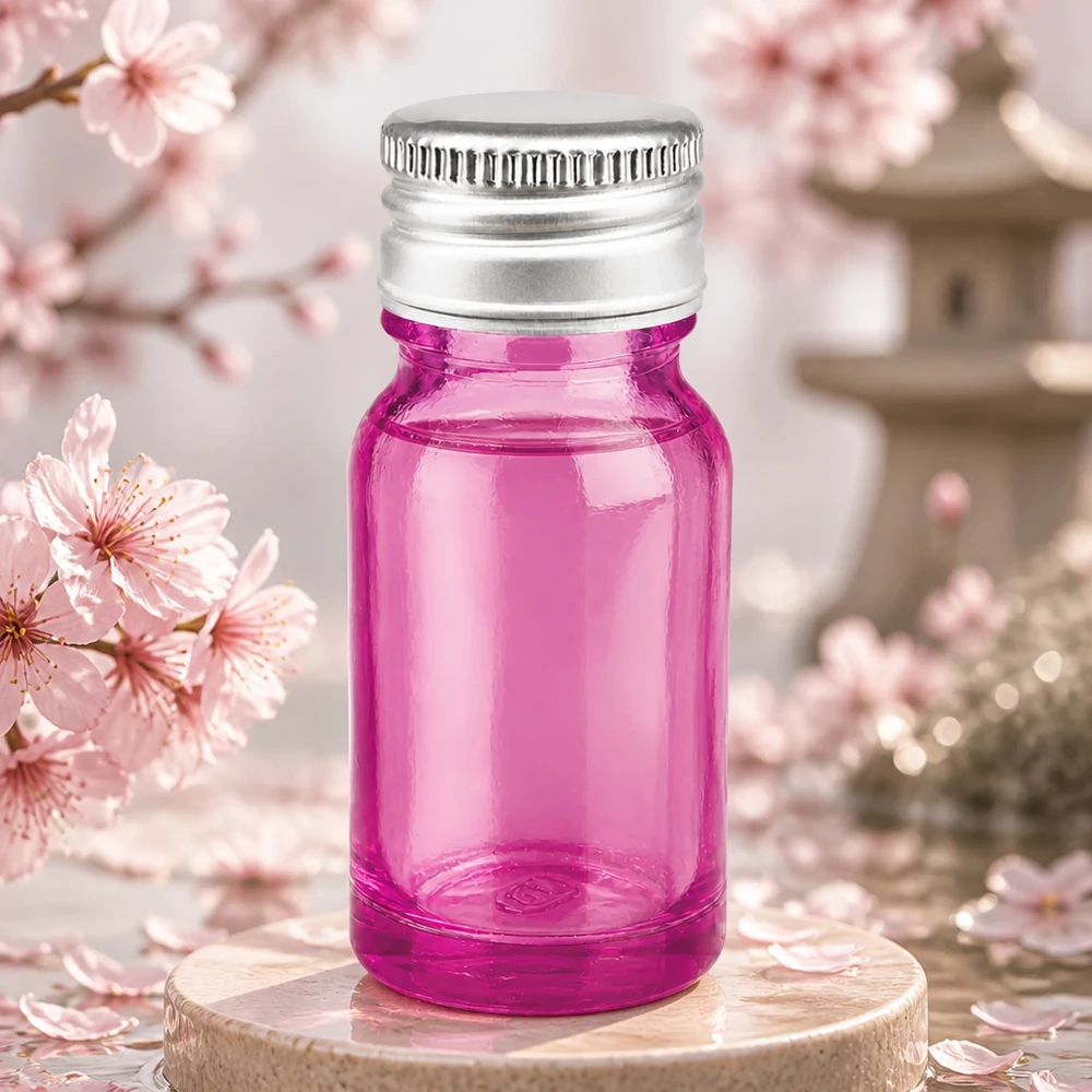 10ml lahvička s 11mm šroubovacím uzávěrem hliníkovo-stříbrná standardní PurpleLine.UT18/10 Elegante 10ml Flasche aus getöntem lila Glas mit langlebigem 11mm Aluminium Schraubdeckel