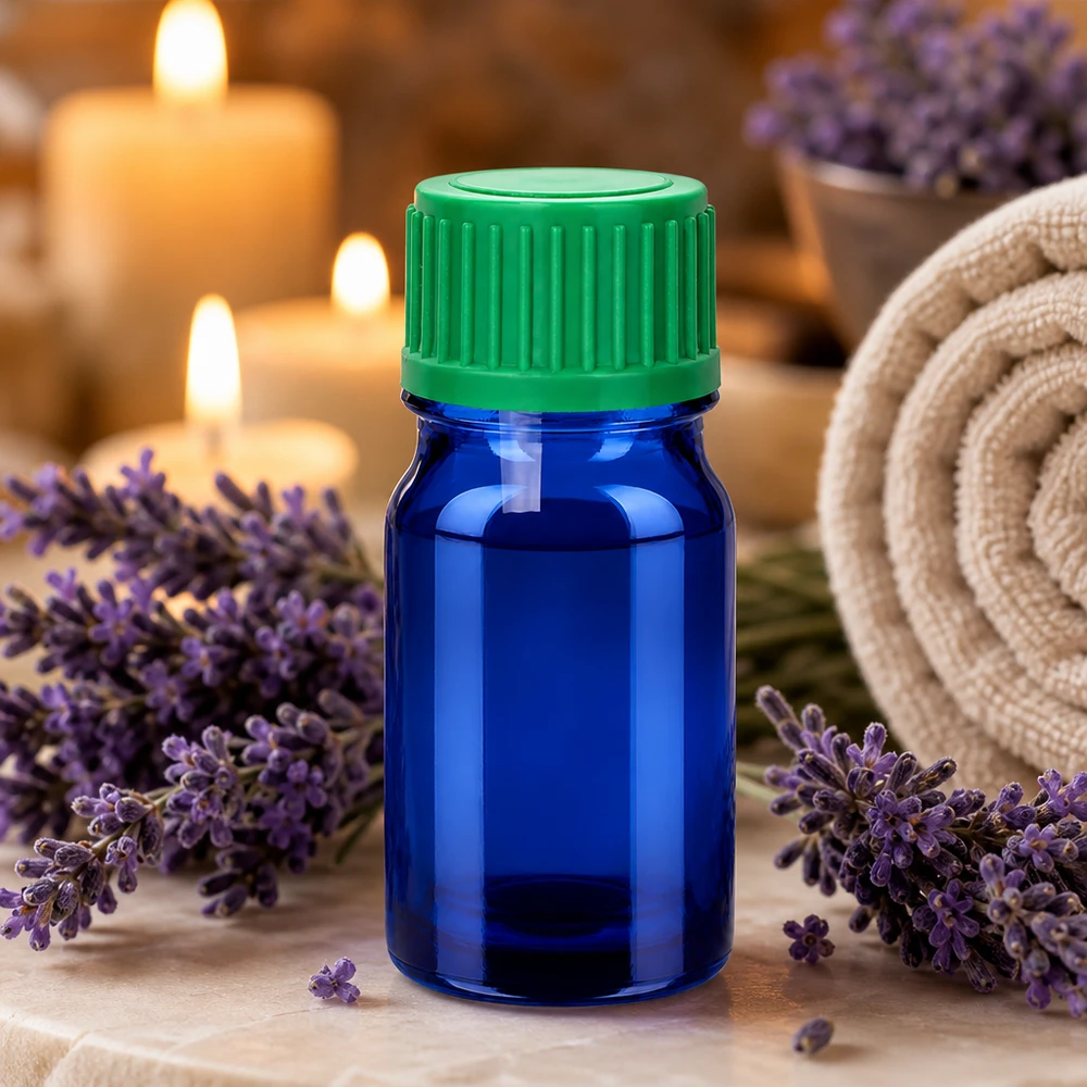 5ml lahvička s kapátkem 0,8 mm zelená standardní uzávěr BlueLine UT18/5 Professionelle Tropfflasche 5ml mit kindersicherem Verschluss für therapeutische Lösungen