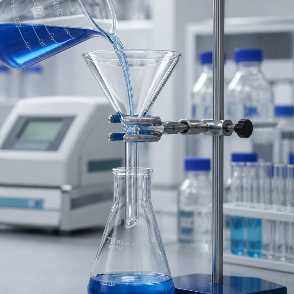 Hochwertiger Glastrichter aus resistentem Kalk-Soda-Glas für wissenschaftliche Messungen