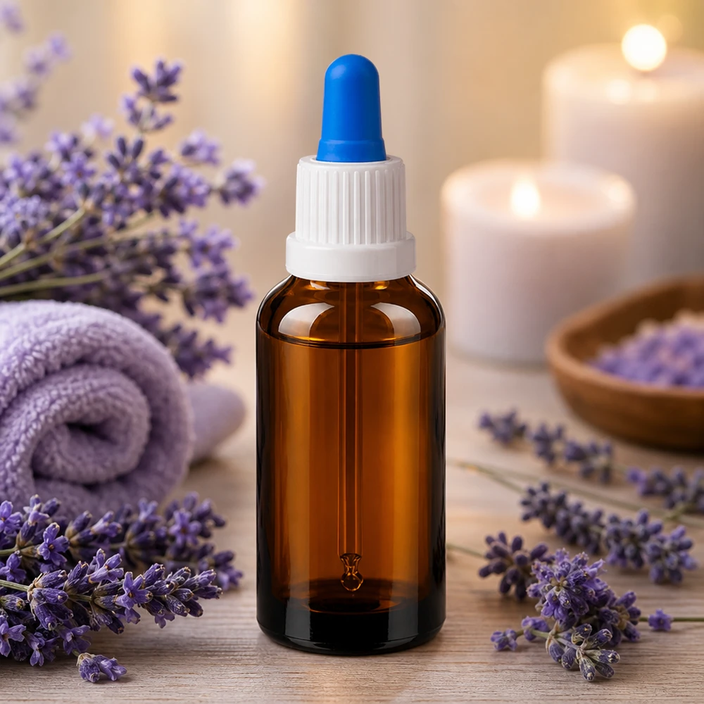 30ml pipetovací láhev bílá/modrá s uzávěrem proti neoprávněné manipulaci BrownLine UT18/30 30ml Pipettenflasche mit weißem Schraubverschluss - hygienische Aufbewahrung für Seren