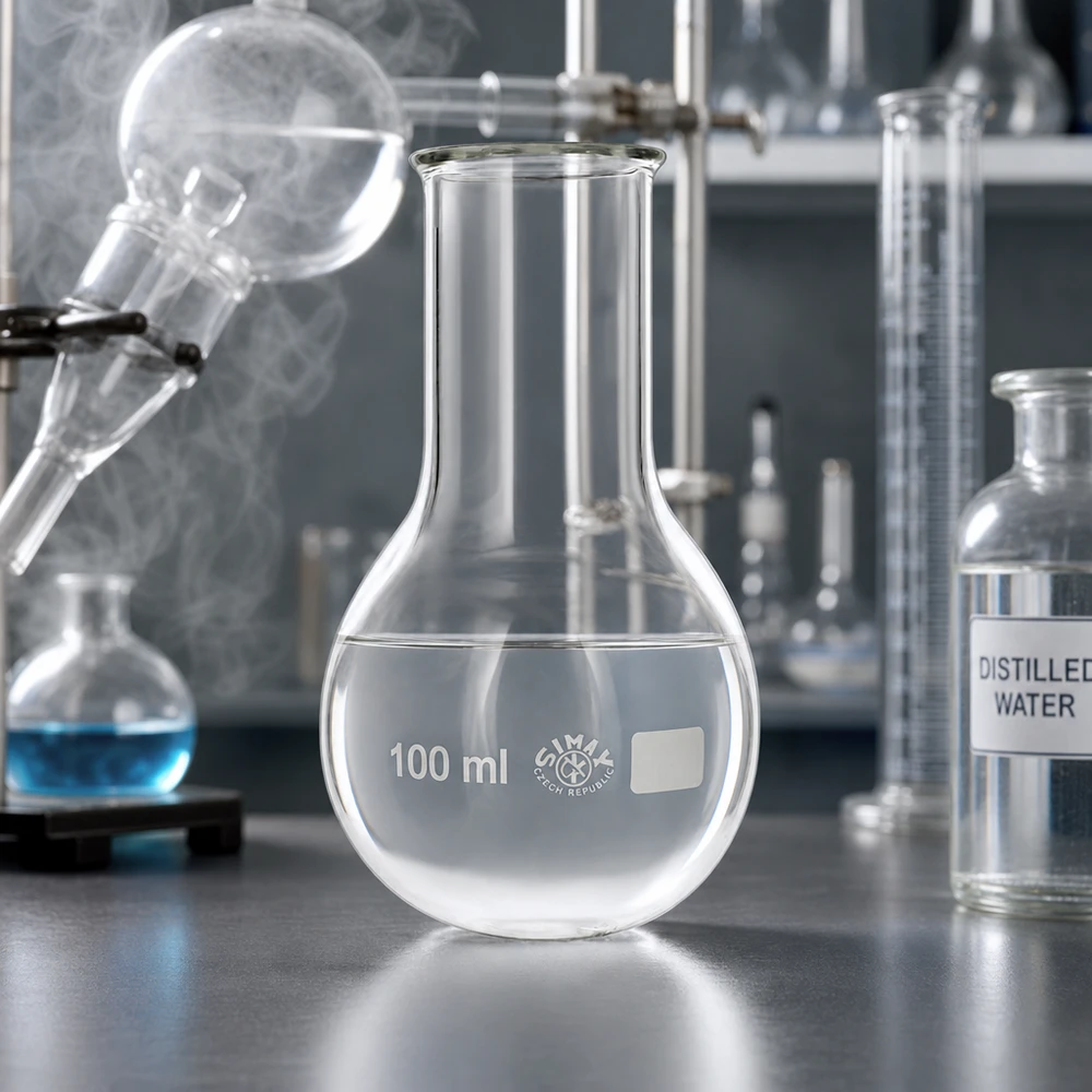 Laborglasware Rundkolben 100ml mit graduierter Skala für genaue Messungen und Dosierungen