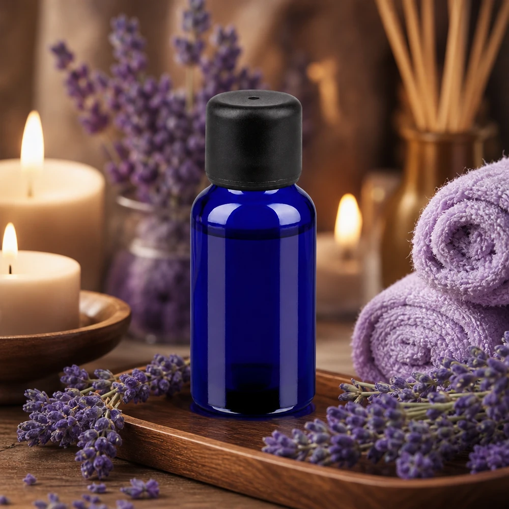 UV-schützende Violettglasflasche 20ml STD Verschluss für optimale Haltbarkeit hochwertiger Öle