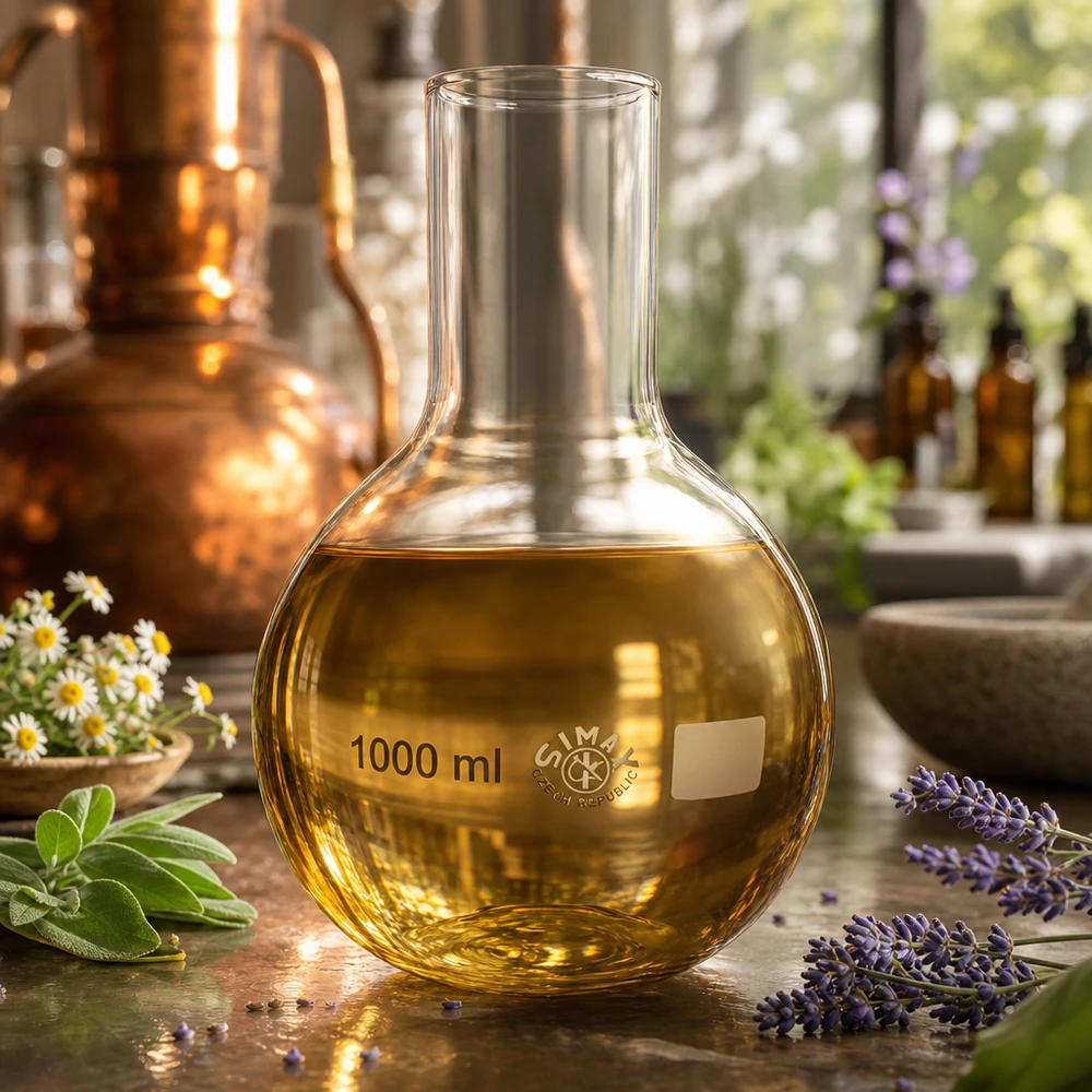 Chemiekolben 1000ml aus robustem Glas mit stabilem Stand für kontinuierliche Prozesse