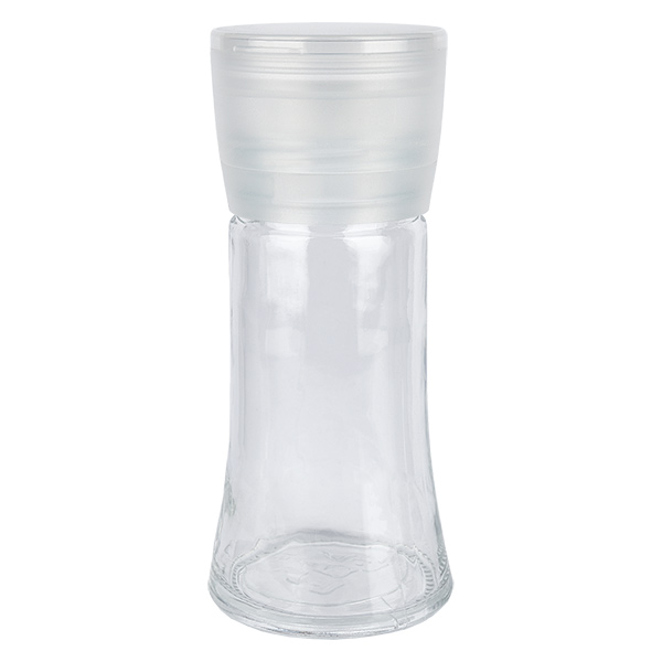 Sklenice na sůl/koření 95ml s mlýnkem (hrubým) bílá Sklenice na sůl/koření 95ml s mlýnkem (hrubým) bílá