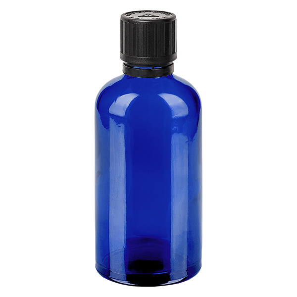 100ml lahvi&#269;ka s kap&#225;tkem 1mm &#269;ern&#225; uz&#225;v&#283;r s ochranou proti manipulaci D&#283;tsk&#225; pojistka V&#253;stra&#382;n&#253; symbol pro nevidom&#233; BlueL. UT18/100