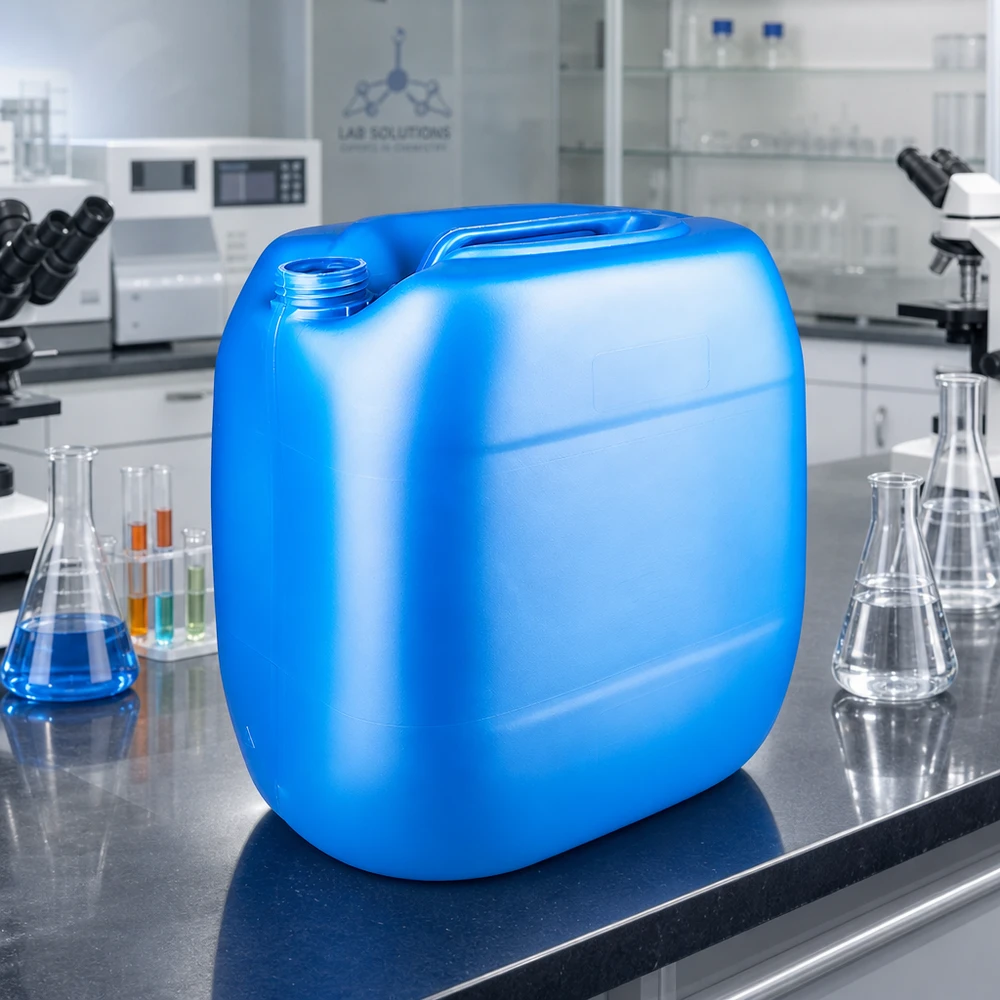 Kanystr 30 litrů modrý bez uzávěru Stapelbarer blauer Kunststoffkanister 30 Liter ohne Kappe mit gerippter Griffmulde