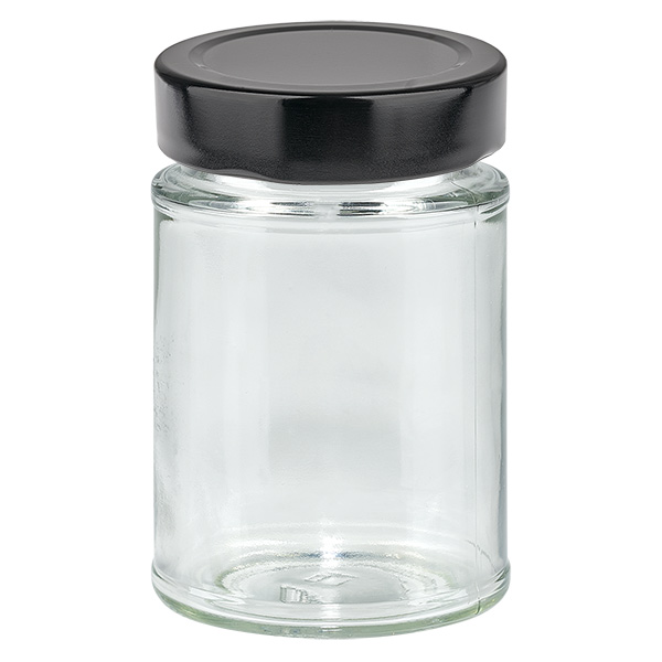 202ml kulat&#225; sklenice + v&#237;&#269;ko BasicSeal &#269;ern&#233; hlubok&#233; UNiTWIST