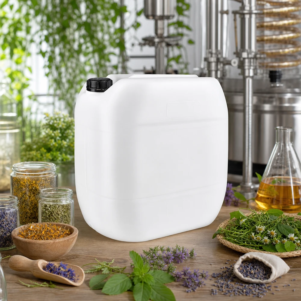 Kanystr 30 litrů se šroubovacím uzávěrem s pojistkou proti manipulaci. Weithalskanister 30 Liter mit Originalverschluss für die Naturkosmetik- und Kräuterherstellung