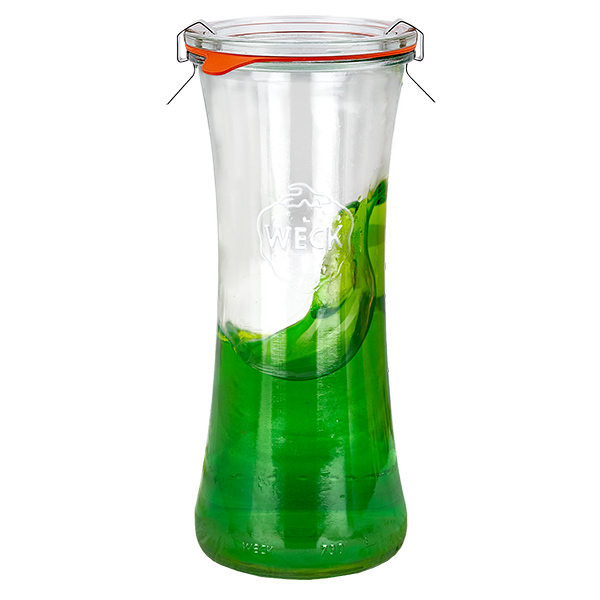 Sada 6 zavařovacích sklenic Weck 700 ml na lahůdky se skleněnými víčky.