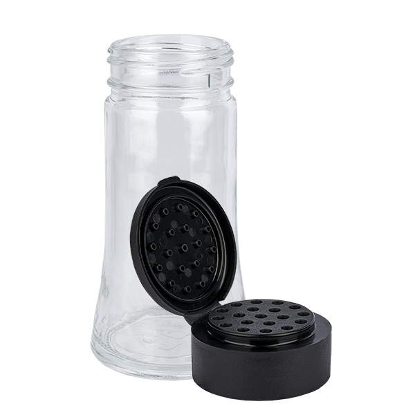 Dóza na sůl/koření 95 ml s šejkrem černá Dóza na sůl/koření 95 ml s šejkrem černá