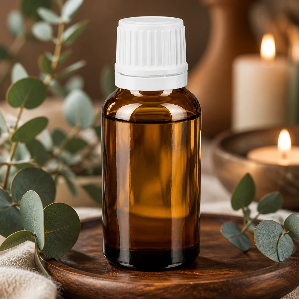 Lékárenská lahvička hnědá 20ml kapátko s uzávěrem 1,2mm bílý uzávěr proti neoprávněné manipulaci. Kompakte 20ml Braunglas-Flasche mit weißem Sicherheitsverschluss ideal für Aromatherapie und Naturkosmetik