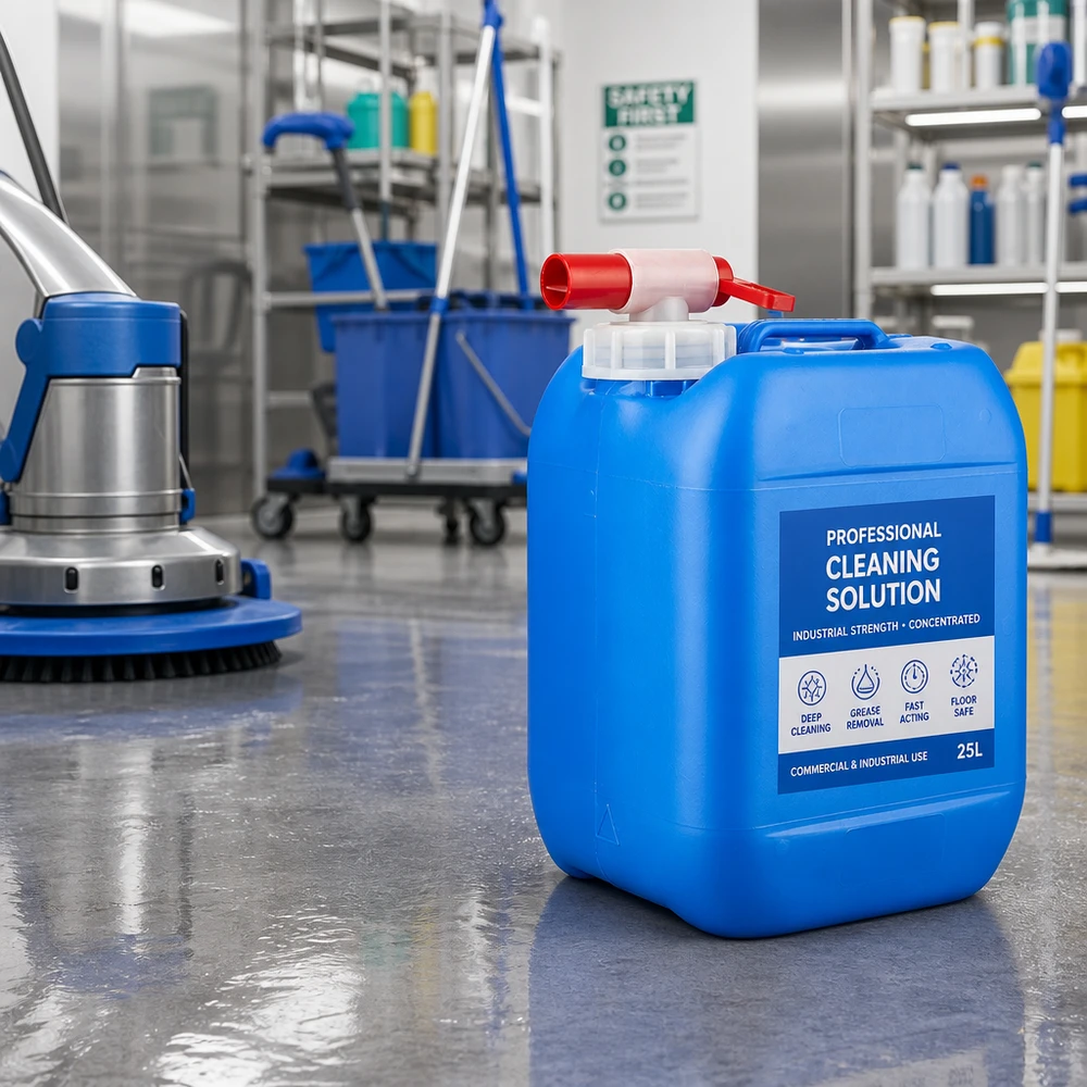 Kanystr 5 litrů modrý s vypouštěcím kohoutem Blauer Vorratsbehälter 5 Liter mit ergonomischem Tragegriff und rotem Auslaufhahn
