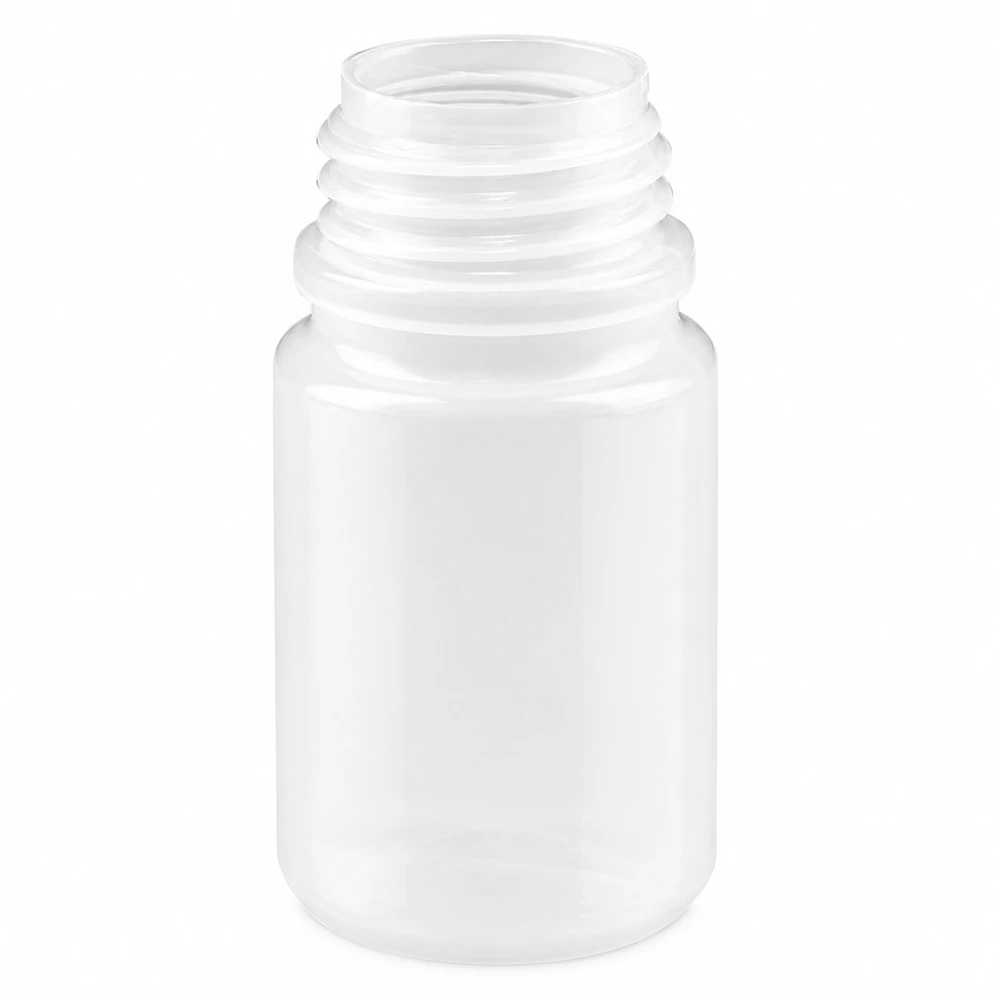 50ml laboratorní láhev se širokým hrdlem bez uzávěru 50 ml laboratorní láhev s širokým hrdlem z bílého plastu bez uzávěru pro laboratoře a výzkum