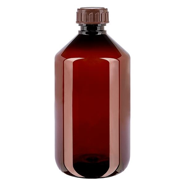 PET láhev 500ml s hnědým uzávěrem standard PET láhev 500ml s hnědým uzávěrem standard
