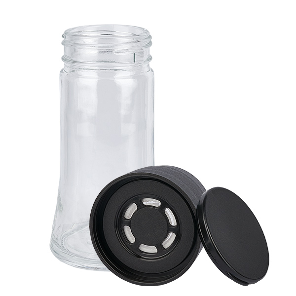 Sklenice na sůl/koření 95ml s mlýnkem (hrubý) černá Sklenice na sůl/koření 95ml s mlýnkem (hrubý) černá