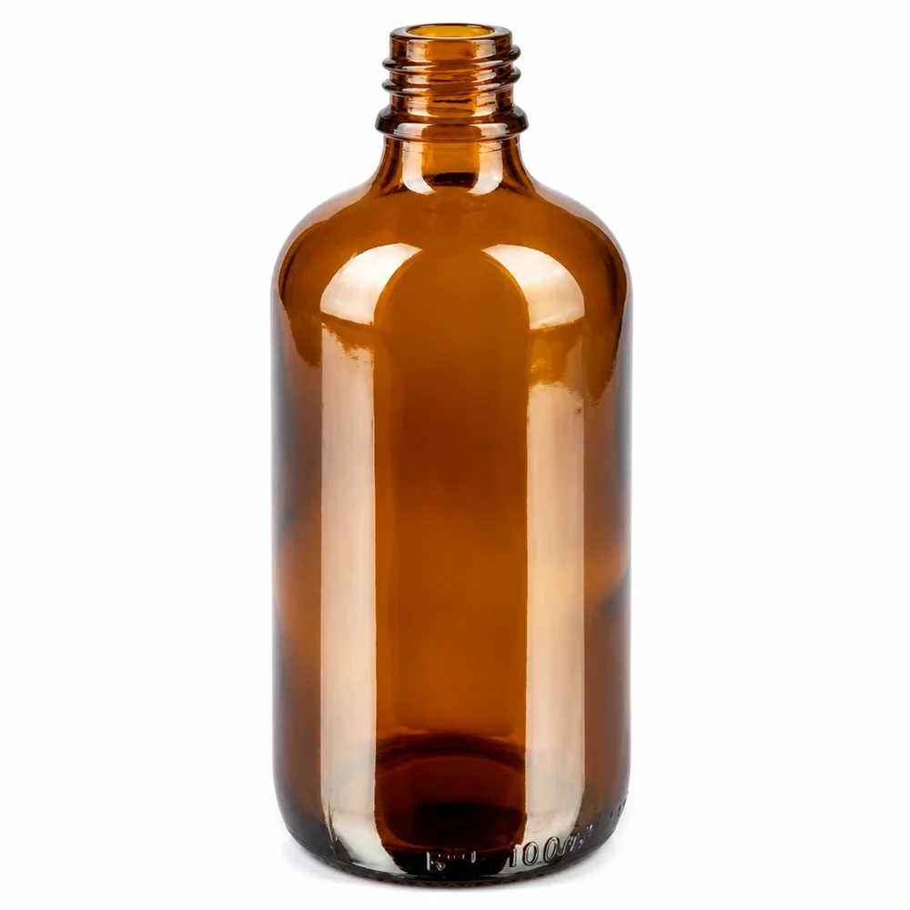 100ml láhev 11mm šroubovací uzávěr červená Standard BrownLine UT18/100 Professionelle Braunglasflasche 100ml für Apotheken Labore und homöopathische Präparate