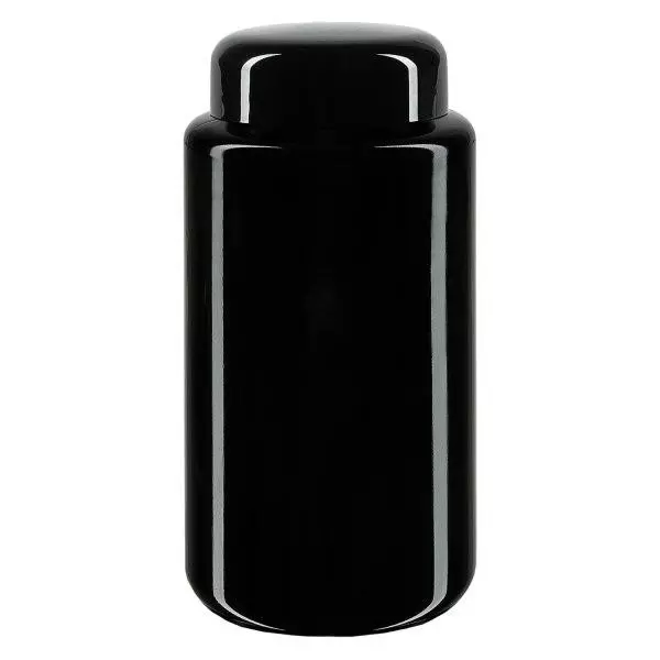 Sklenice s širokým hrdlem z fialového skla 200ml, s černým víčkem