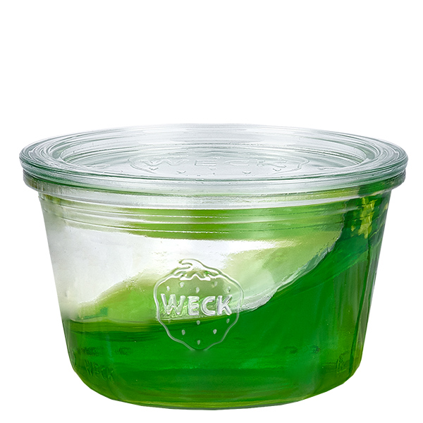 Sada 24 sklenic Weck 370ml tumblers s 24 skleněnými víčky. Sada 24 sklenic Weck 370ml tumblers s 24 skleněnými víčky.