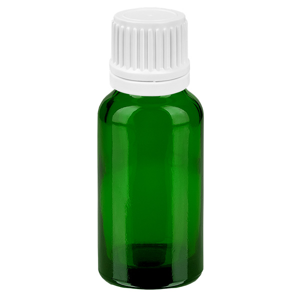 20ml lahvi&#269;ka s kap&#225;tkem 0,7mm b&#237;l&#225; s tamper-evidentn&#237;m uz&#225;v&#283;rem GreenLine UT18/20